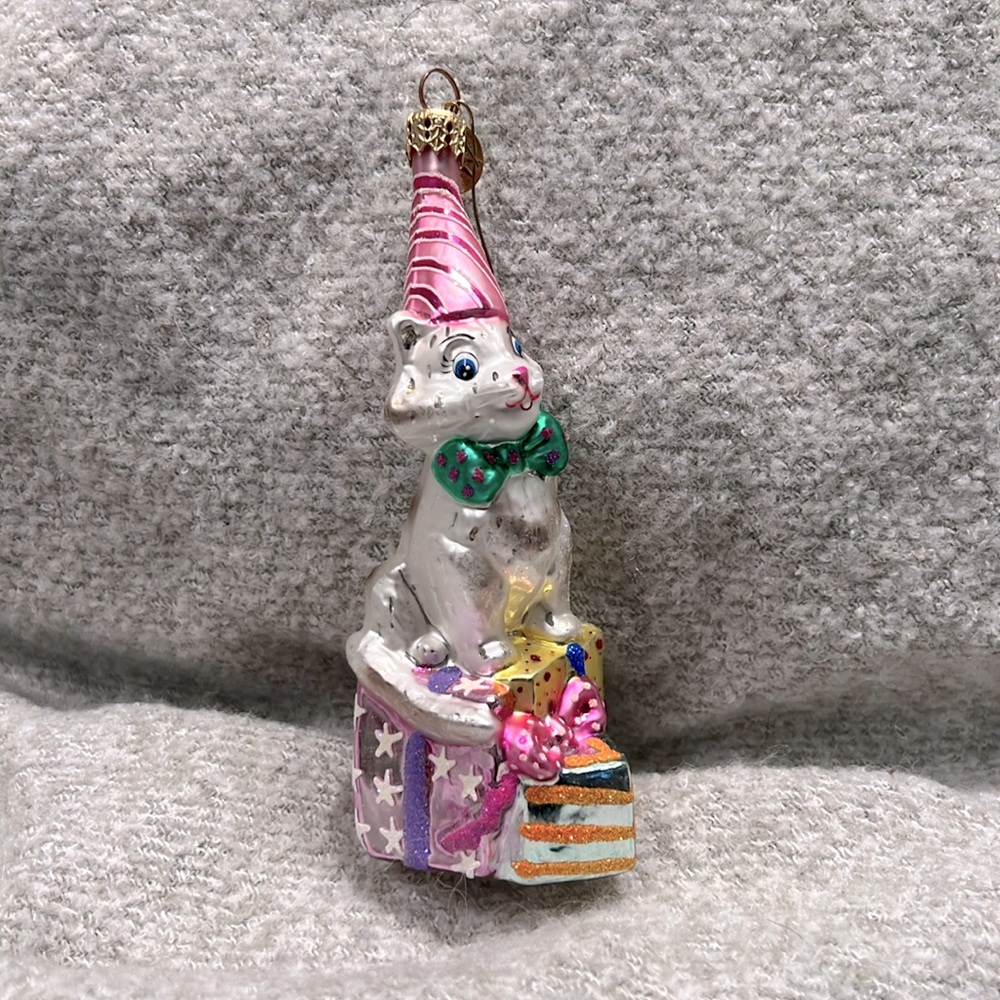 Vintage Christopher Radko “Party Puss” 5.5” Ornament